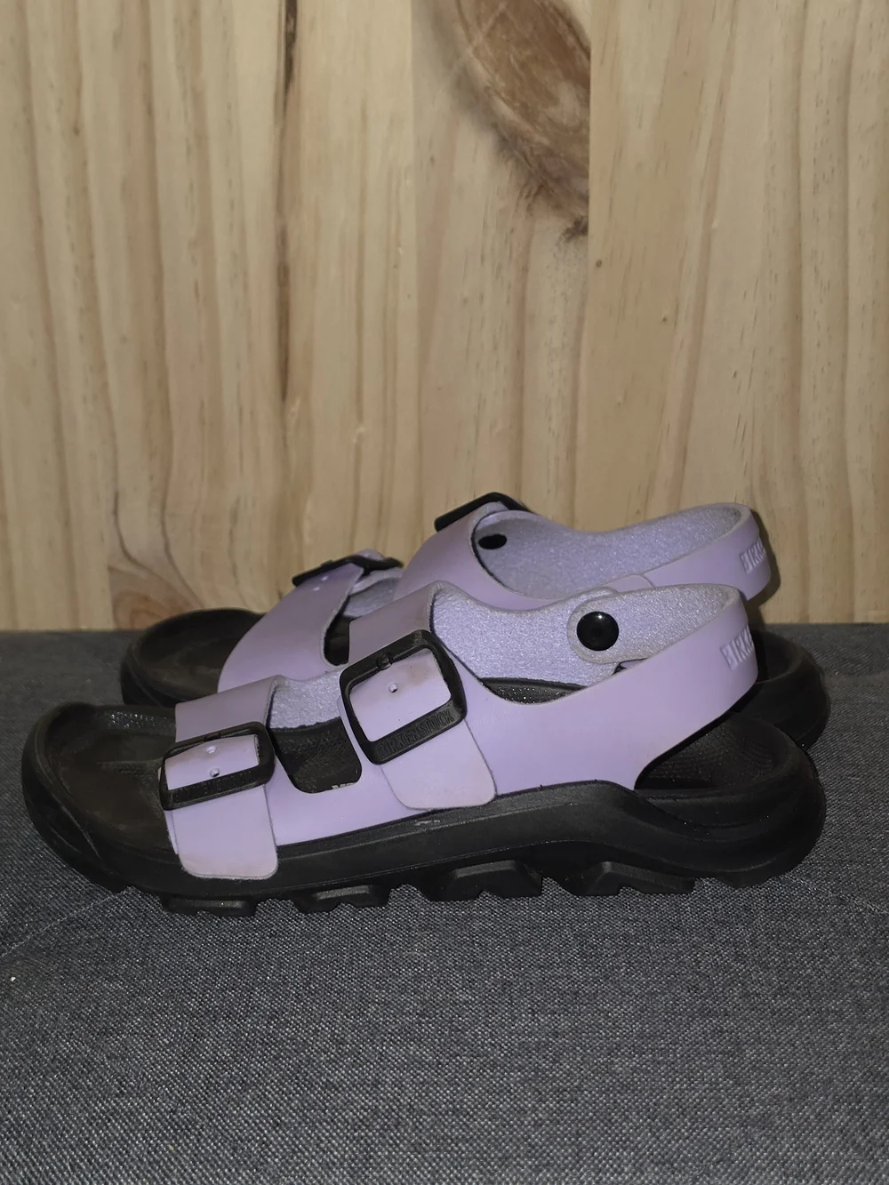 Birkenstock Kids Lavender Double-Strap Buckle Sandals